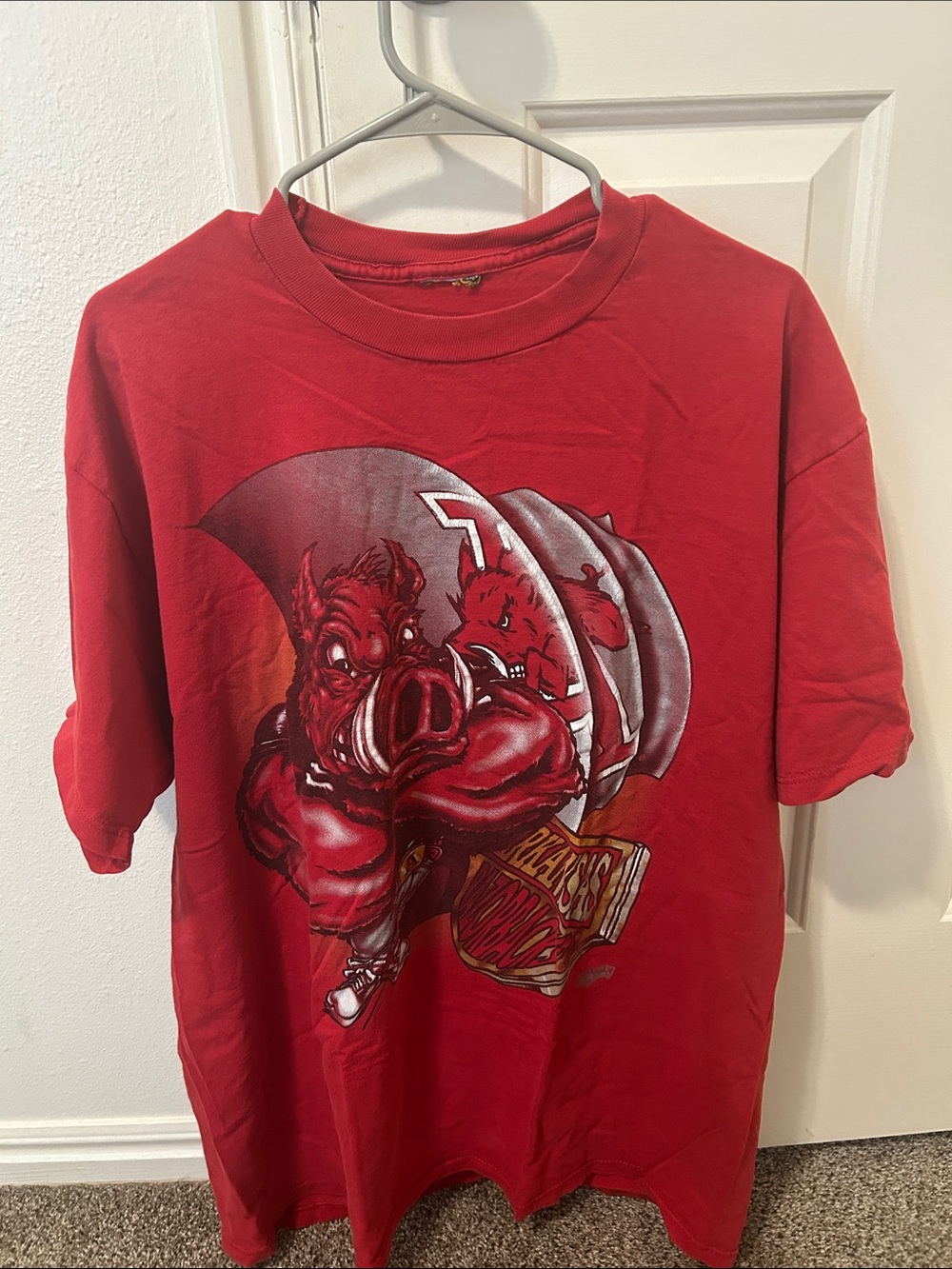 Arkansas Red Graphic Short-Sleeve Tee - Bold Mascot Print